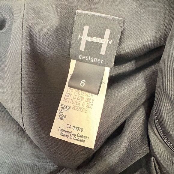 Halston Women's Black Midi Dress Size‎ 6 - Picture 8 of 9